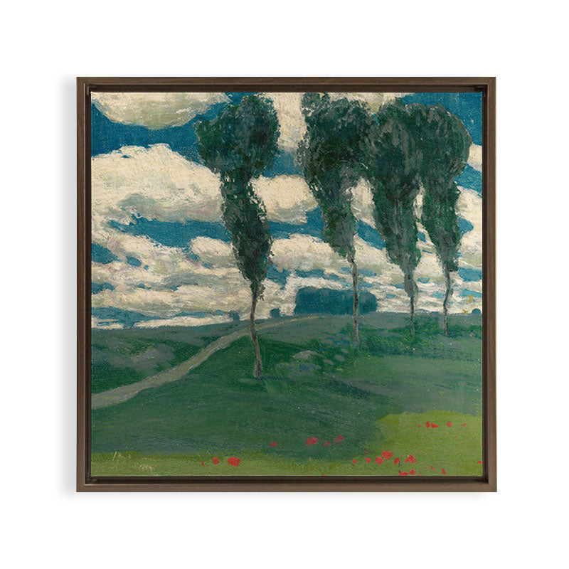 "Spring Landscape with Poplar Trees" by Alois Kalvoda, circa 1914-1920 Framed Canvas Print