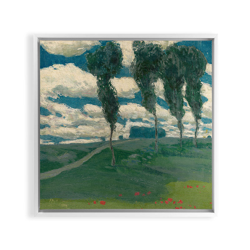 "Spring Landscape with Poplar Trees" by Alois Kalvoda, circa 1914-1920 Framed Canvas Print