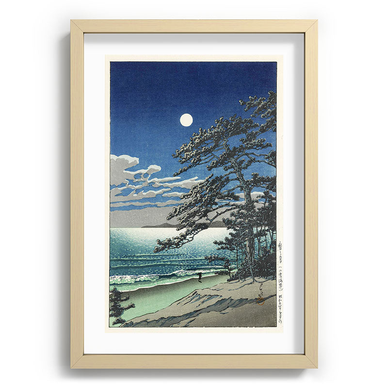 "Spring Moon at Ninomiya Beach" by Hasui Kawase, 1931 Framed Art Print