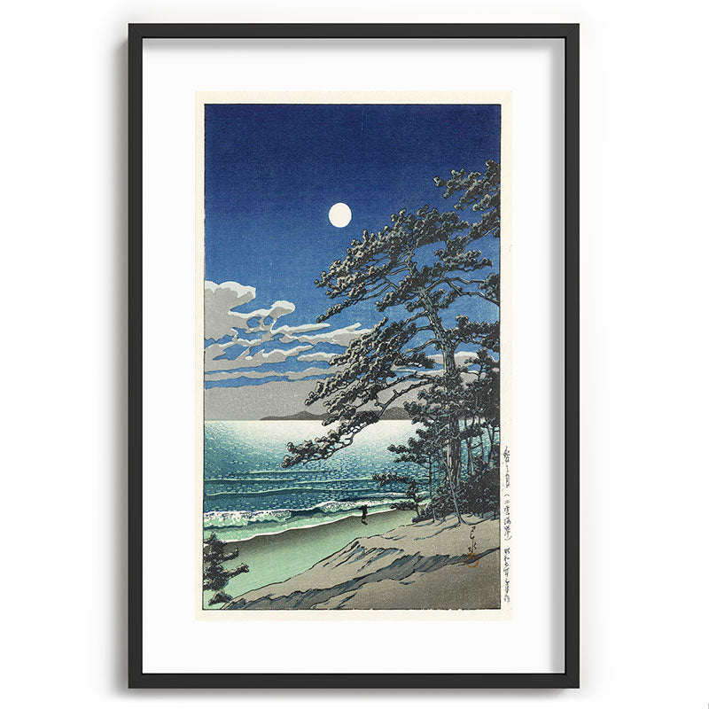 "Spring Moon at Ninomiya Beach" by Hasui Kawase, 1931 Framed Art Print