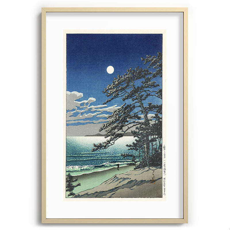 "Spring Moon at Ninomiya Beach" by Hasui Kawase, 1931 Framed Art Print