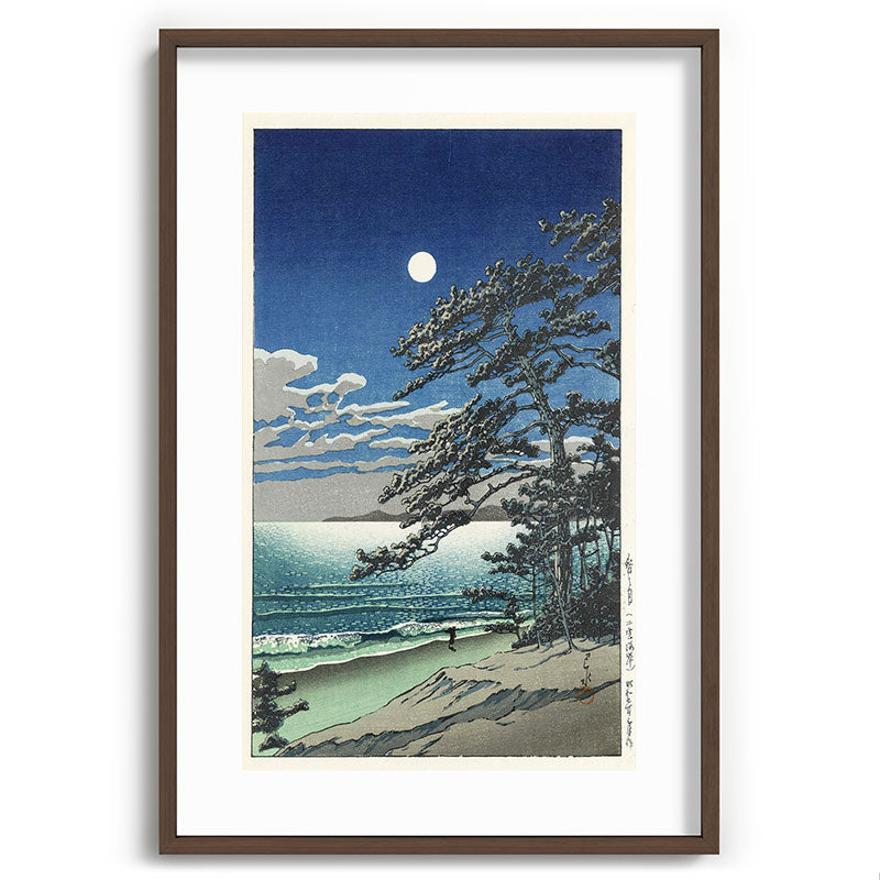"Spring Moon at Ninomiya Beach" by Hasui Kawase, 1931 Framed Art Print