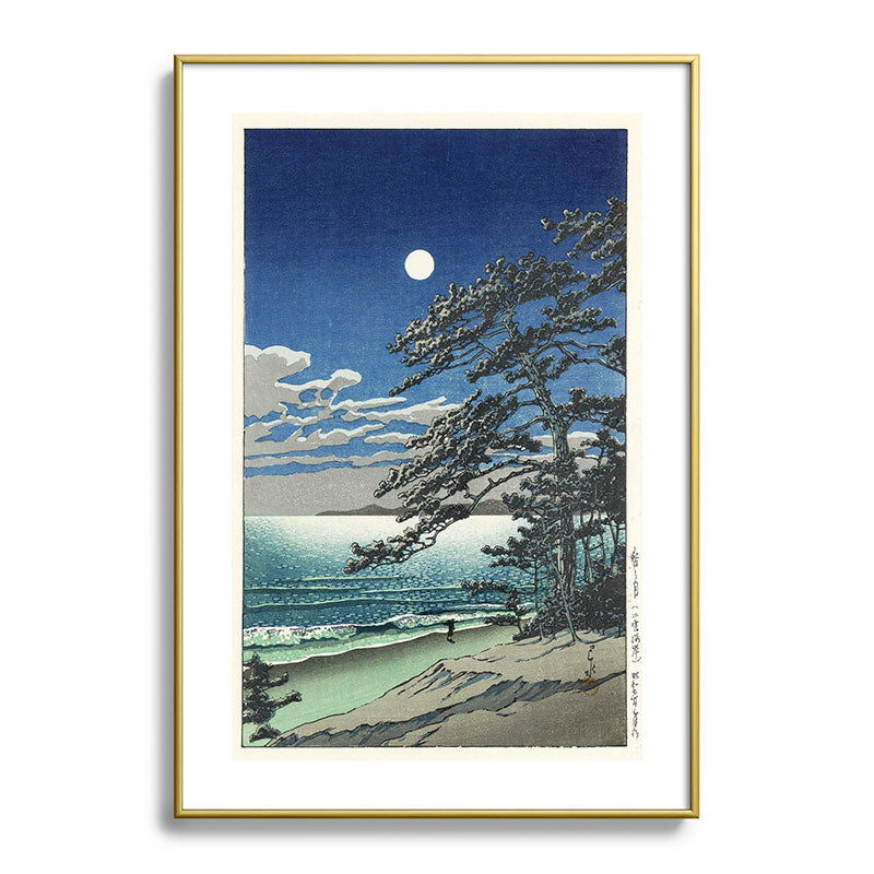 "Spring Moon at Ninomiya Beach" by Hasui Kawase, 1931 Framed Art Print