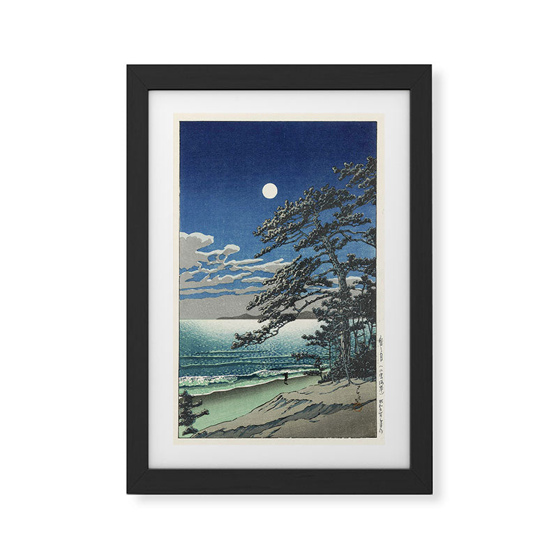 "Spring Moon at Ninomiya Beach" by Hasui Kawase, 1931 Framed Art Print