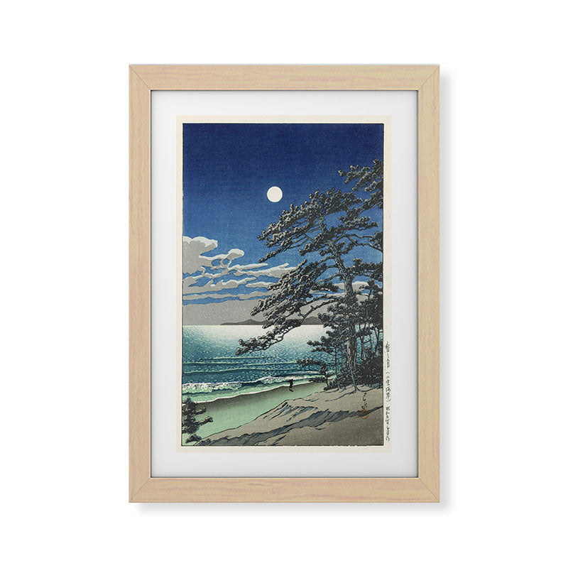 "Spring Moon at Ninomiya Beach" by Hasui Kawase, 1931 Framed Art Print