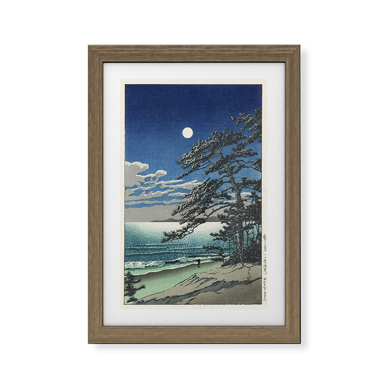 "Spring Moon at Ninomiya Beach" by Hasui Kawase, 1931 Framed Art Print