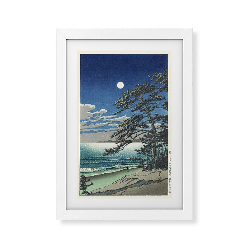 "Spring Moon at Ninomiya Beach" by Hasui Kawase, 1931 Framed Art Print
