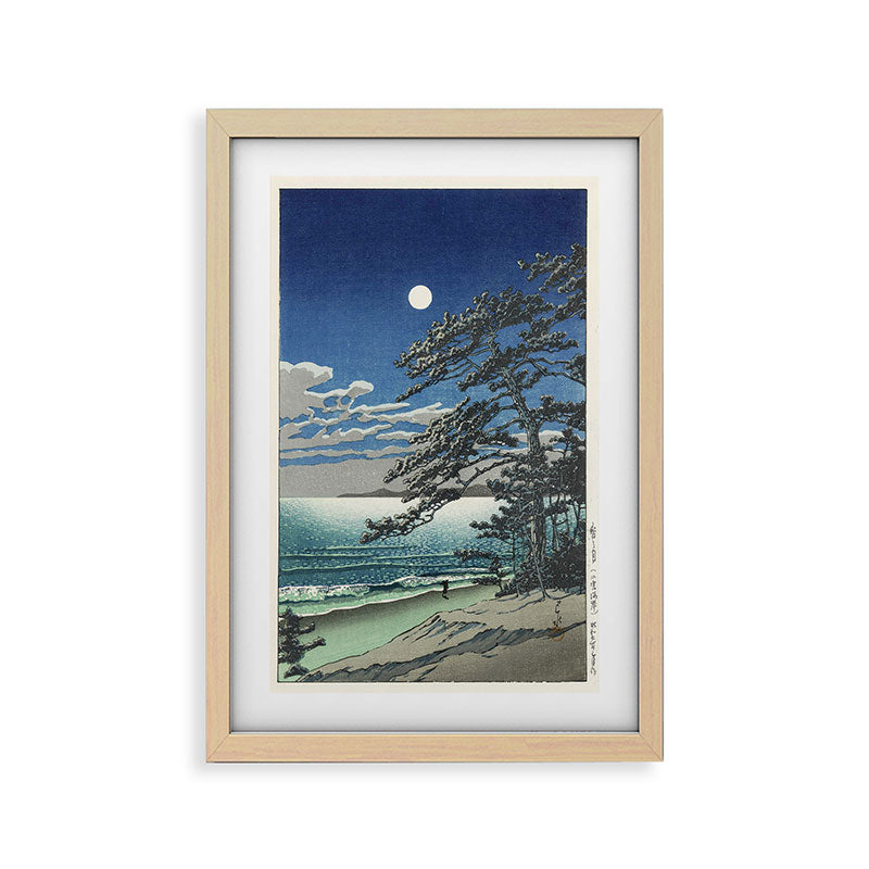 "Spring Moon at Ninomiya Beach" by Hasui Kawase, 1931 Framed Art Print