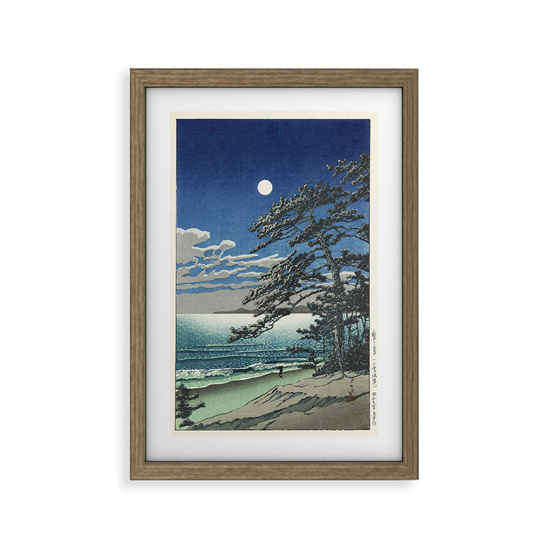 "Spring Moon at Ninomiya Beach" by Hasui Kawase, 1931 Framed Art Print
