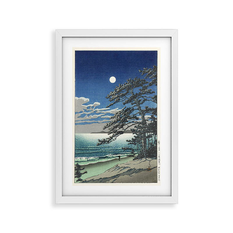 "Spring Moon at Ninomiya Beach" by Hasui Kawase, 1931 Framed Art Print