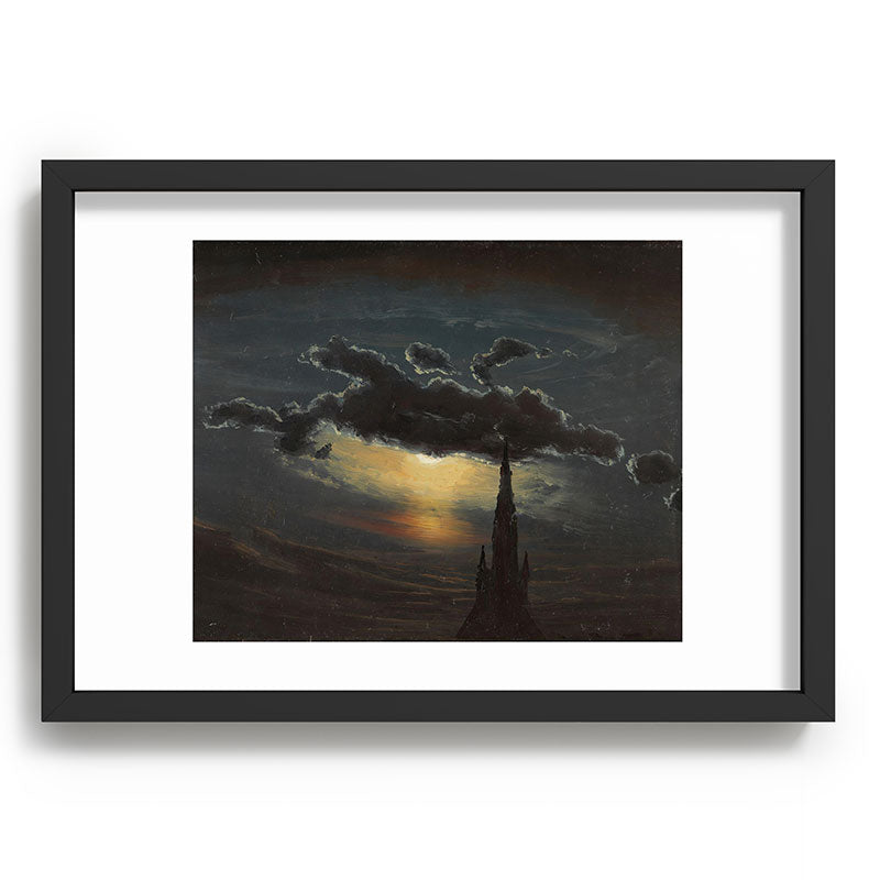 "Study of Clouds in Moonlight" by Knud Baade, 1848 Framed Art Print