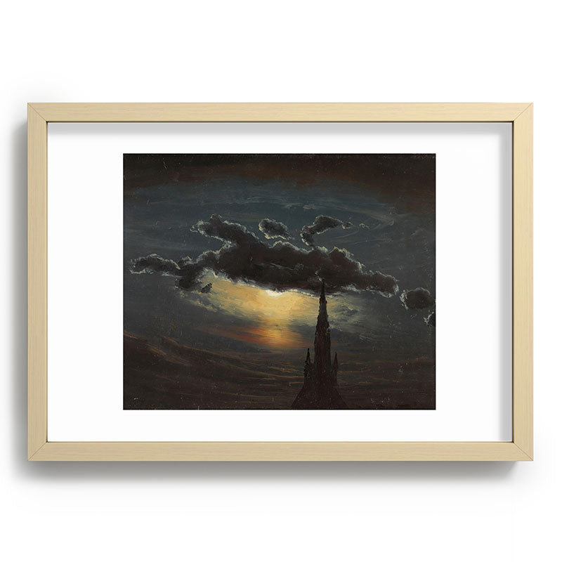 "Study of Clouds in Moonlight" by Knud Baade, 1848 Framed Art Print