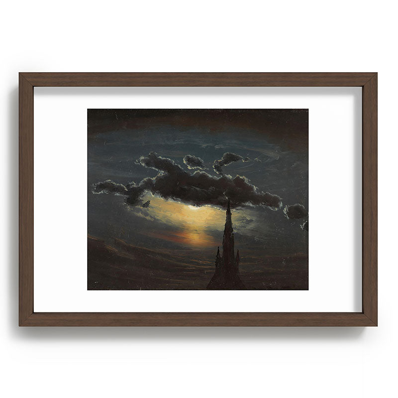 "Study of Clouds in Moonlight" by Knud Baade, 1848 Framed Art Print