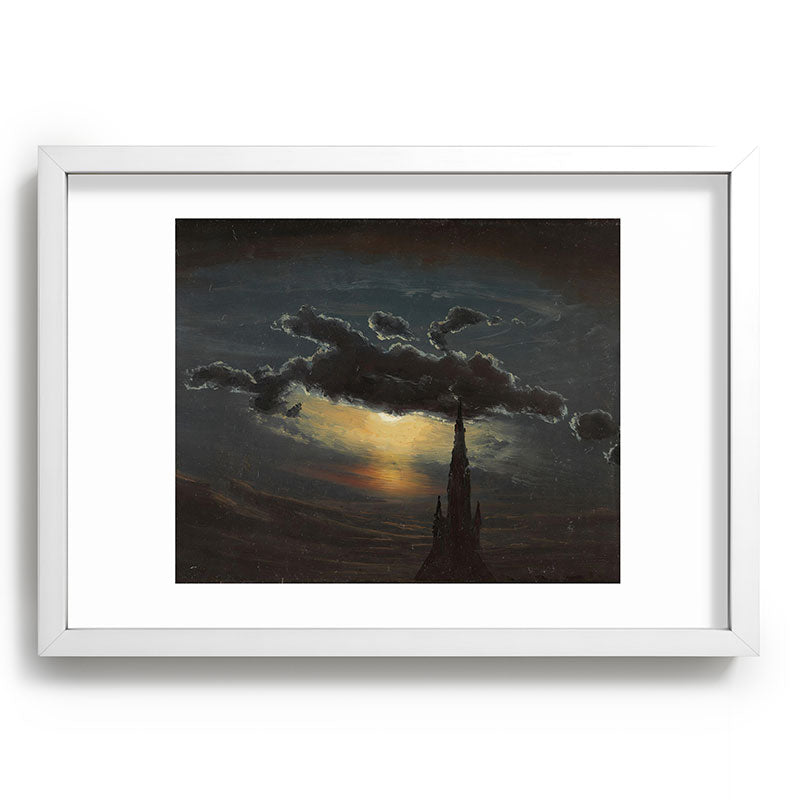 "Study of Clouds in Moonlight" by Knud Baade, 1848 Framed Art Print