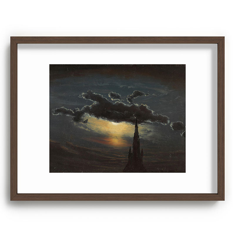 "Study of Clouds in Moonlight" by Knud Baade, 1848 Framed Art Print