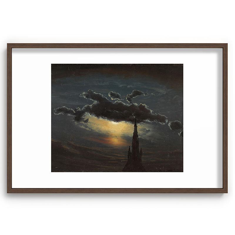 "Study of Clouds in Moonlight" by Knud Baade, 1848 Framed Art Print