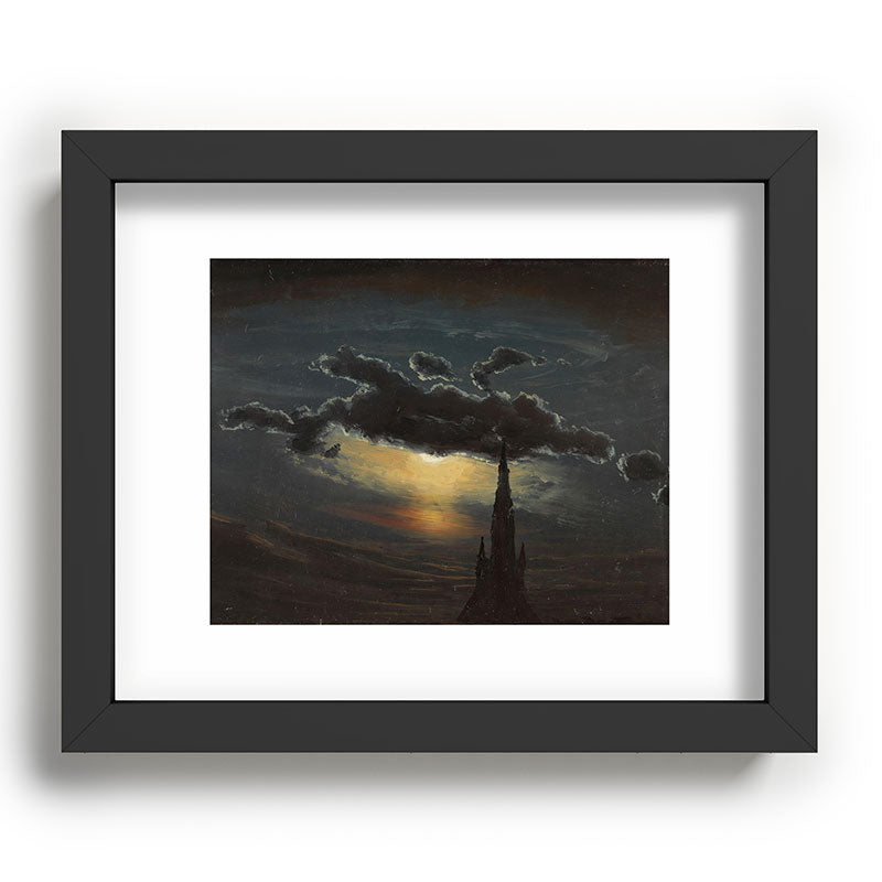 "Study of Clouds in Moonlight" by Knud Baade, 1848 Framed Art Print