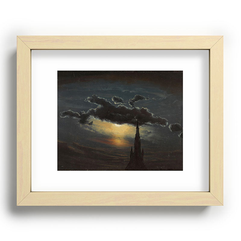 "Study of Clouds in Moonlight" by Knud Baade, 1848 Framed Art Print