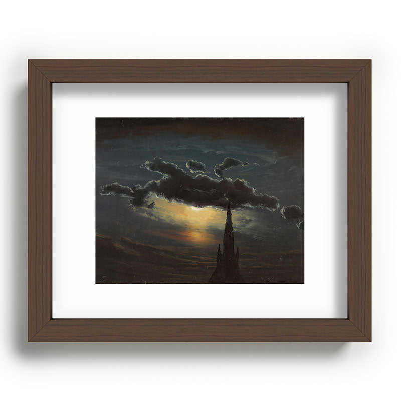 "Study of Clouds in Moonlight" by Knud Baade, 1848 Framed Art Print