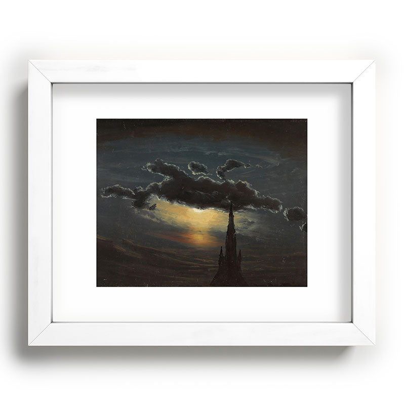 "Study of Clouds in Moonlight" by Knud Baade, 1848 Framed Art Print