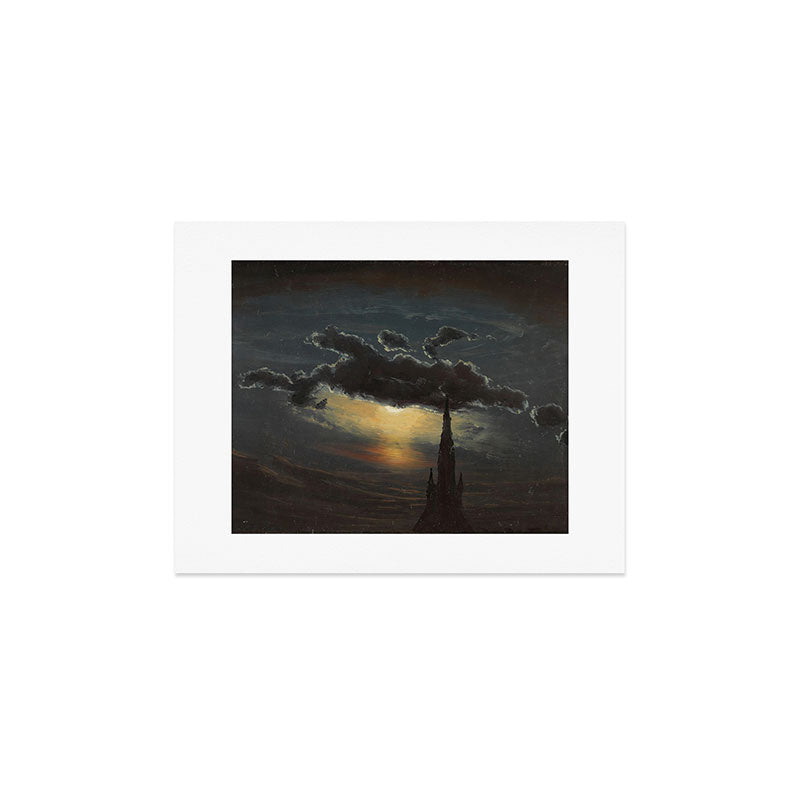 "Study of Clouds in Moonlight" by Knud Baade, 1848 Art Print