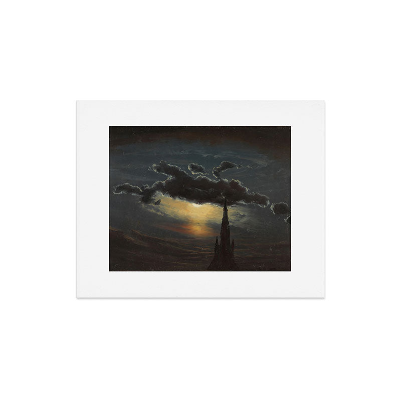 "Study of Clouds in Moonlight" by Knud Baade, 1848 Art Print