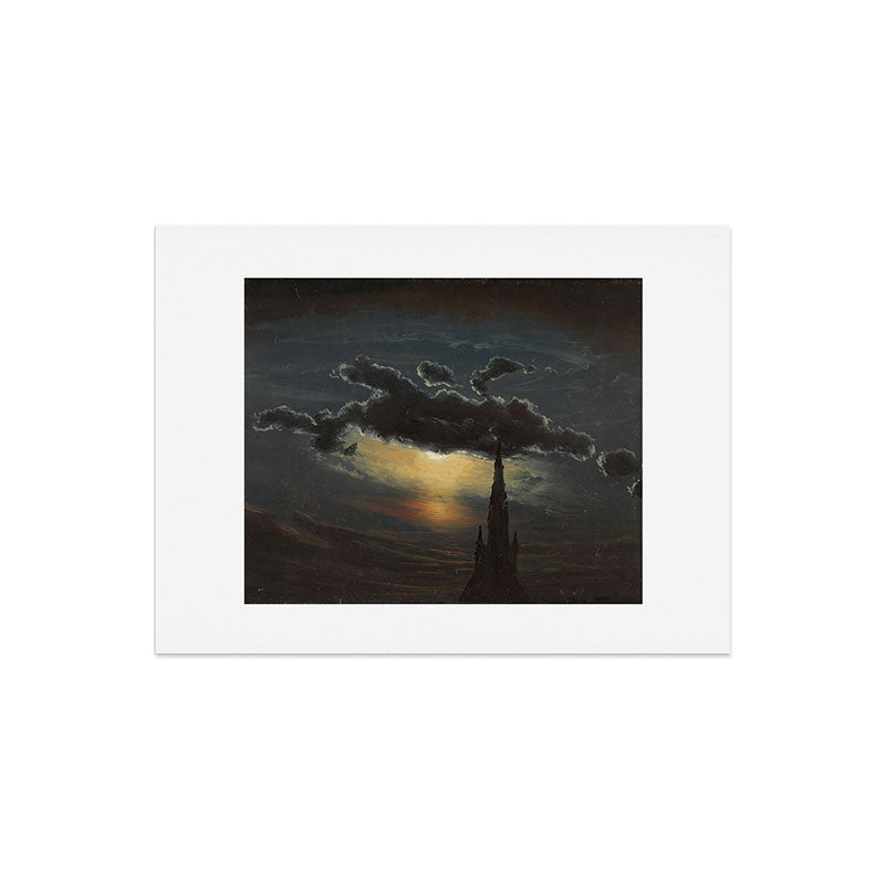 "Study of Clouds in Moonlight" by Knud Baade, 1848 Art Print