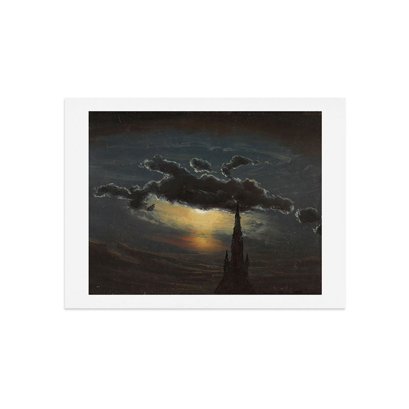 "Study of Clouds in Moonlight" by Knud Baade, 1848 Art Print