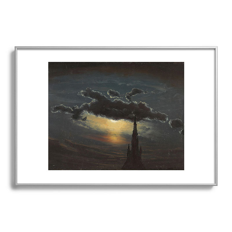 "Study of Clouds in Moonlight" by Knud Baade, 1848 Framed Art Print