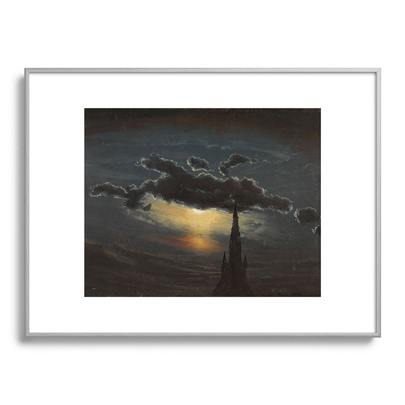 "Study of Clouds in Moonlight" by Knud Baade, 1848 Framed Art Print