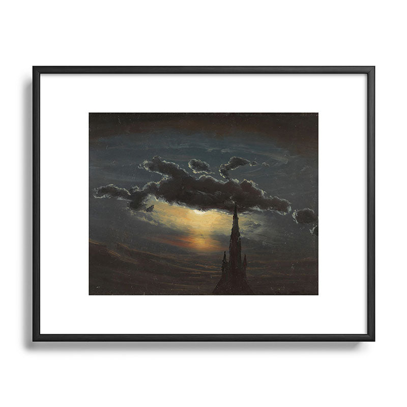 "Study of Clouds in Moonlight" by Knud Baade, 1848 Framed Art Print