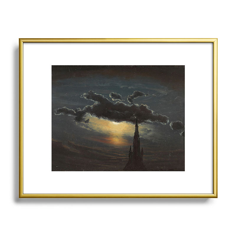 "Study of Clouds in Moonlight" by Knud Baade, 1848 Framed Art Print