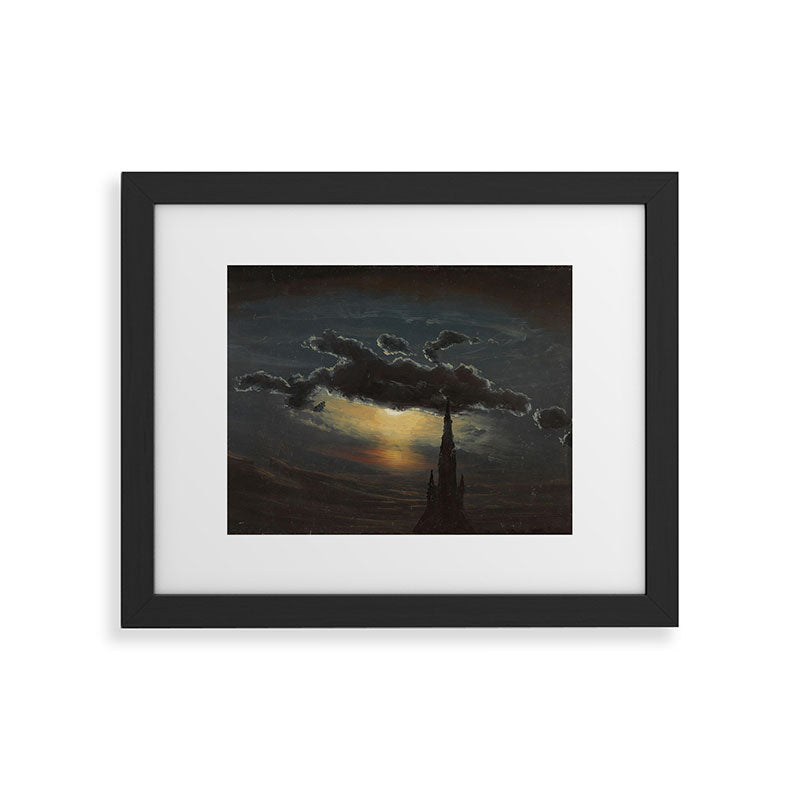 "Study of Clouds in Moonlight" by Knud Baade, 1848 Framed Art Print
