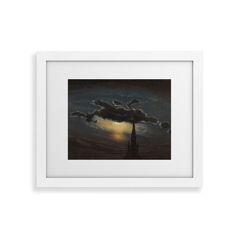 "Study of Clouds in Moonlight" by Knud Baade, 1848 Framed Art Print