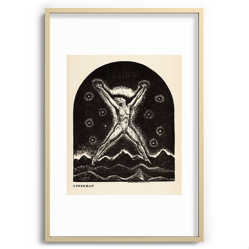 "Superman" by Rockwell Kent (1919) Framed Art Print