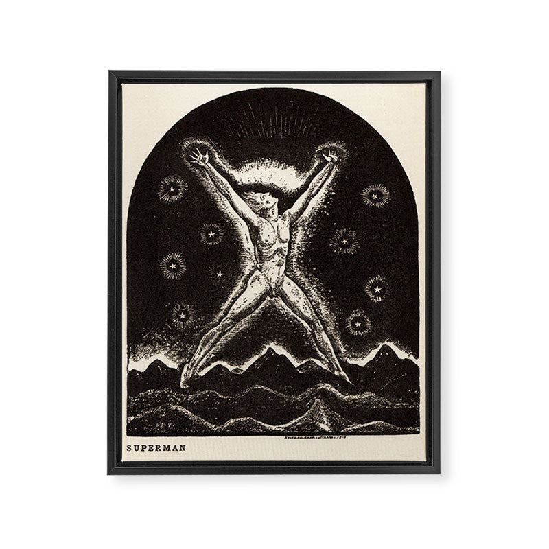 "Superman" by Rockwell Kent (1919) Framed Canvas Print