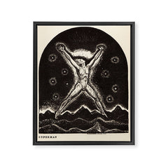 "Superman" by Rockwell Kent (1919) Framed Canvas Print
