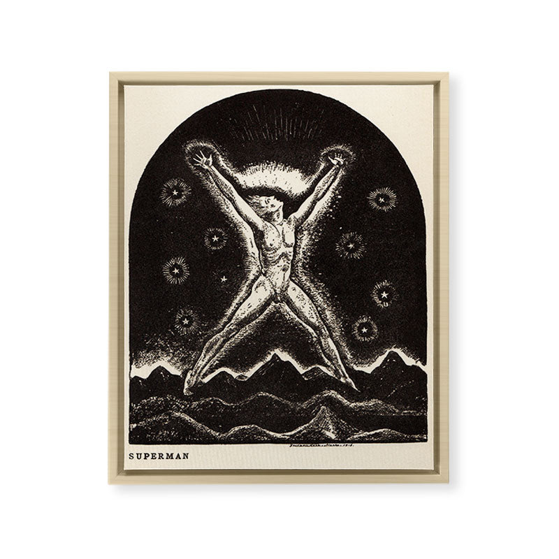 "Superman" by Rockwell Kent (1919) Framed Canvas Print