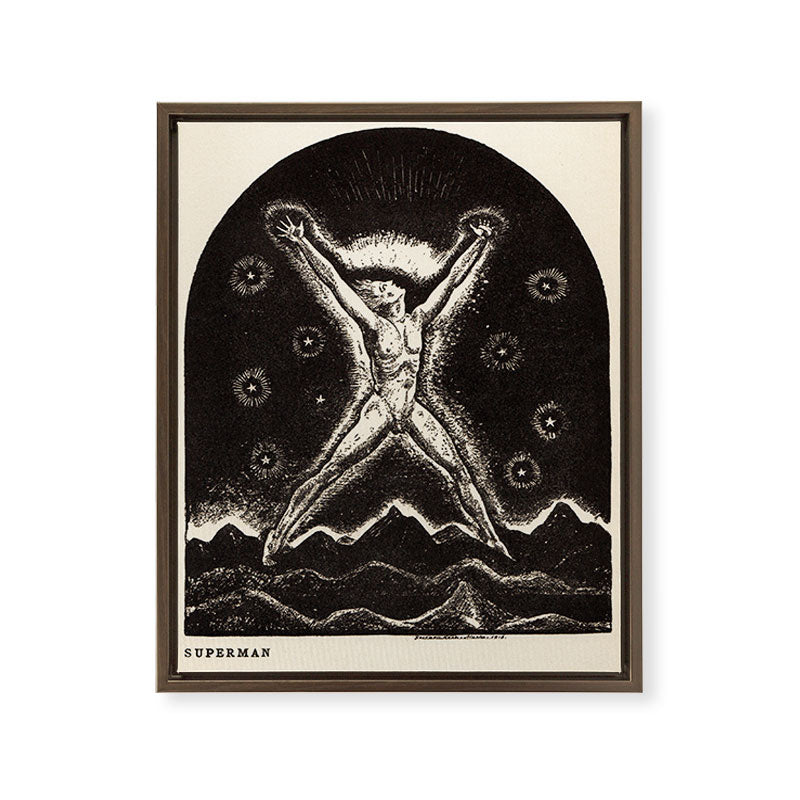 "Superman" by Rockwell Kent (1919) Framed Canvas Print
