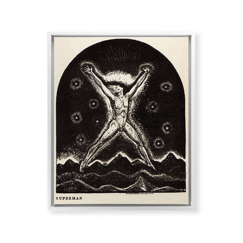 "Superman" by Rockwell Kent (1919) Framed Canvas Print