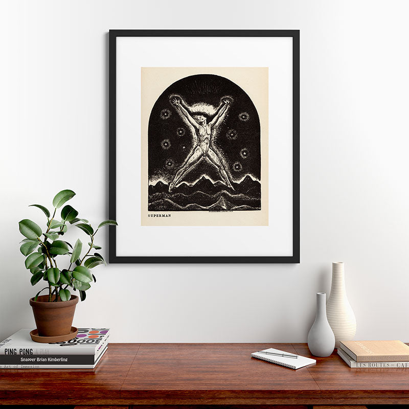 "Superman" by Rockwell Kent (1919) Framed Art Print