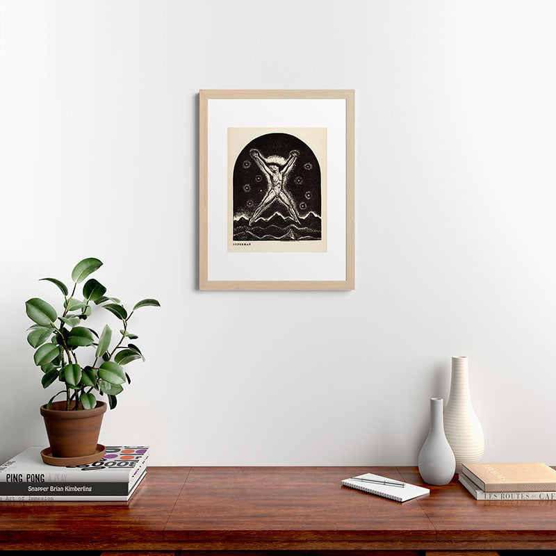 "Superman" by Rockwell Kent (1919) Framed Art Print