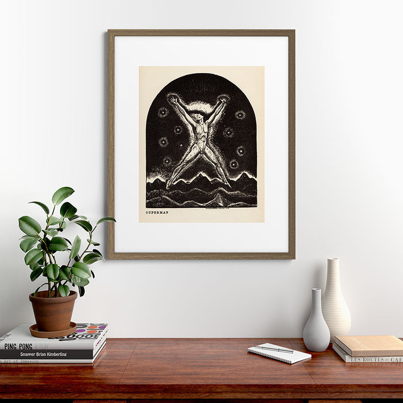 "Superman" by Rockwell Kent (1919) Framed Art Print