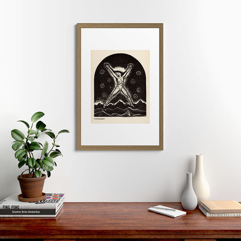 "Superman" by Rockwell Kent (1919) Framed Art Print