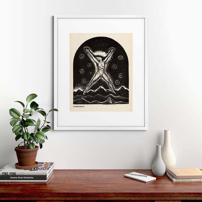 "Superman" by Rockwell Kent (1919) Framed Art Print