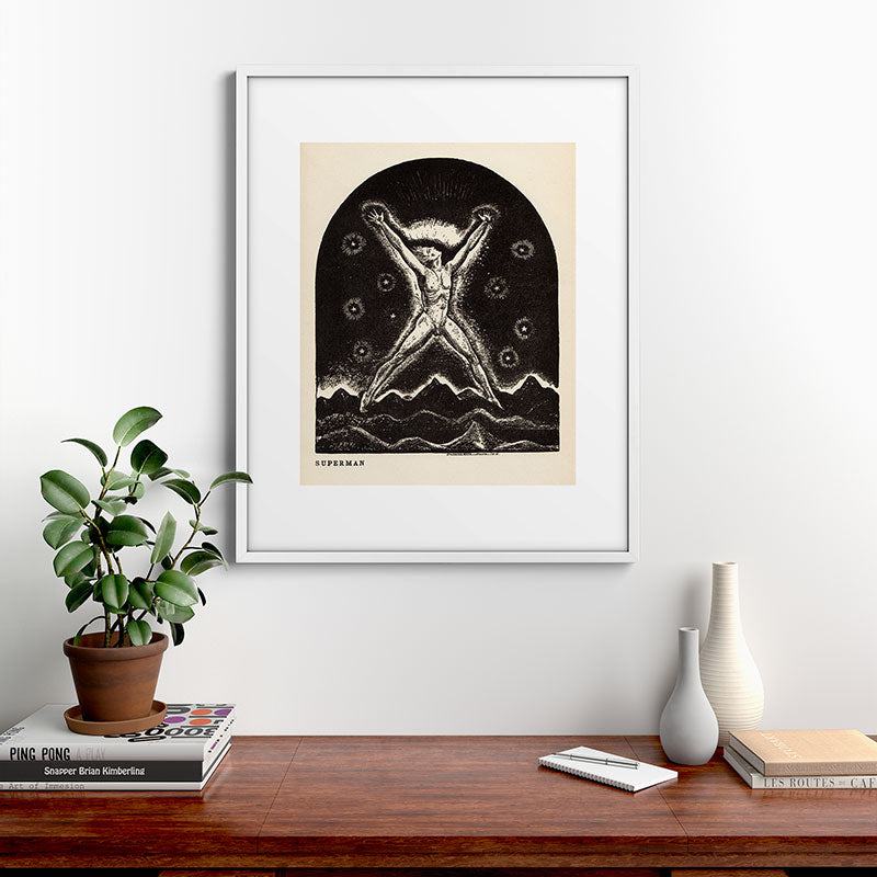 "Superman" by Rockwell Kent (1919) Framed Art Print