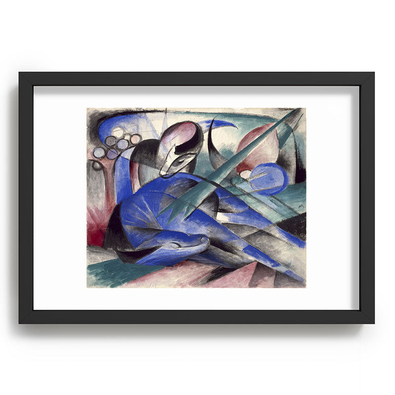 "The Dreaming Horses" by Franz Marc, 1913 Framed Art Print