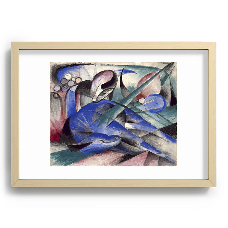 "The Dreaming Horses" by Franz Marc, 1913 Framed Art Print