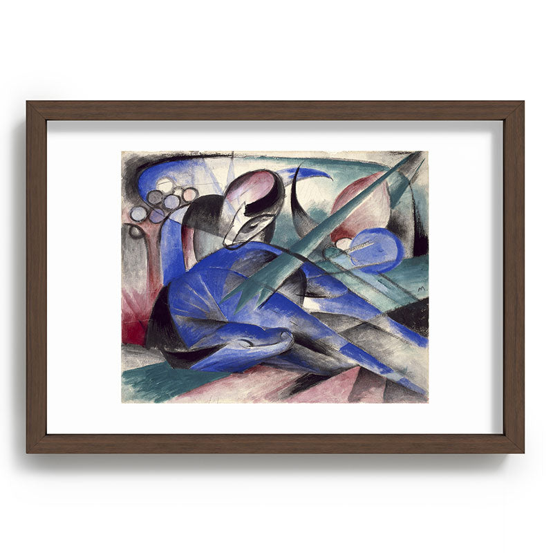 "The Dreaming Horses" by Franz Marc, 1913 Framed Art Print