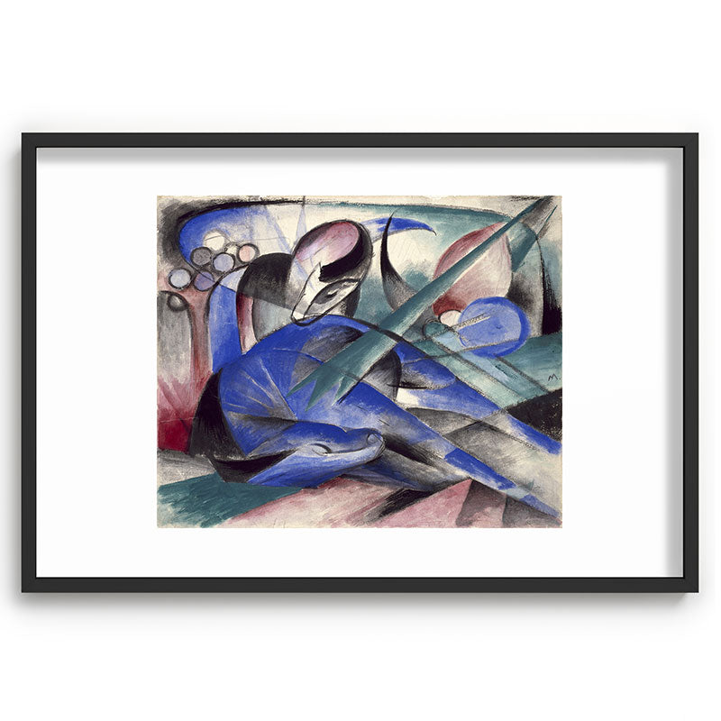 "The Dreaming Horses" by Franz Marc, 1913 Framed Art Print